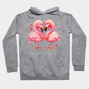 Valentine Flamingo Couple Hoodie